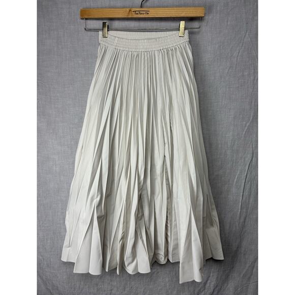 MARILYN MOON Pleated Knit Skirt Bordeaux Women Beige